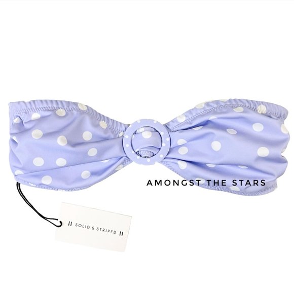 Solid & Striped Sasha Purple & White Polka Dot Bandeau Bikini Top - Picture 3 of 7